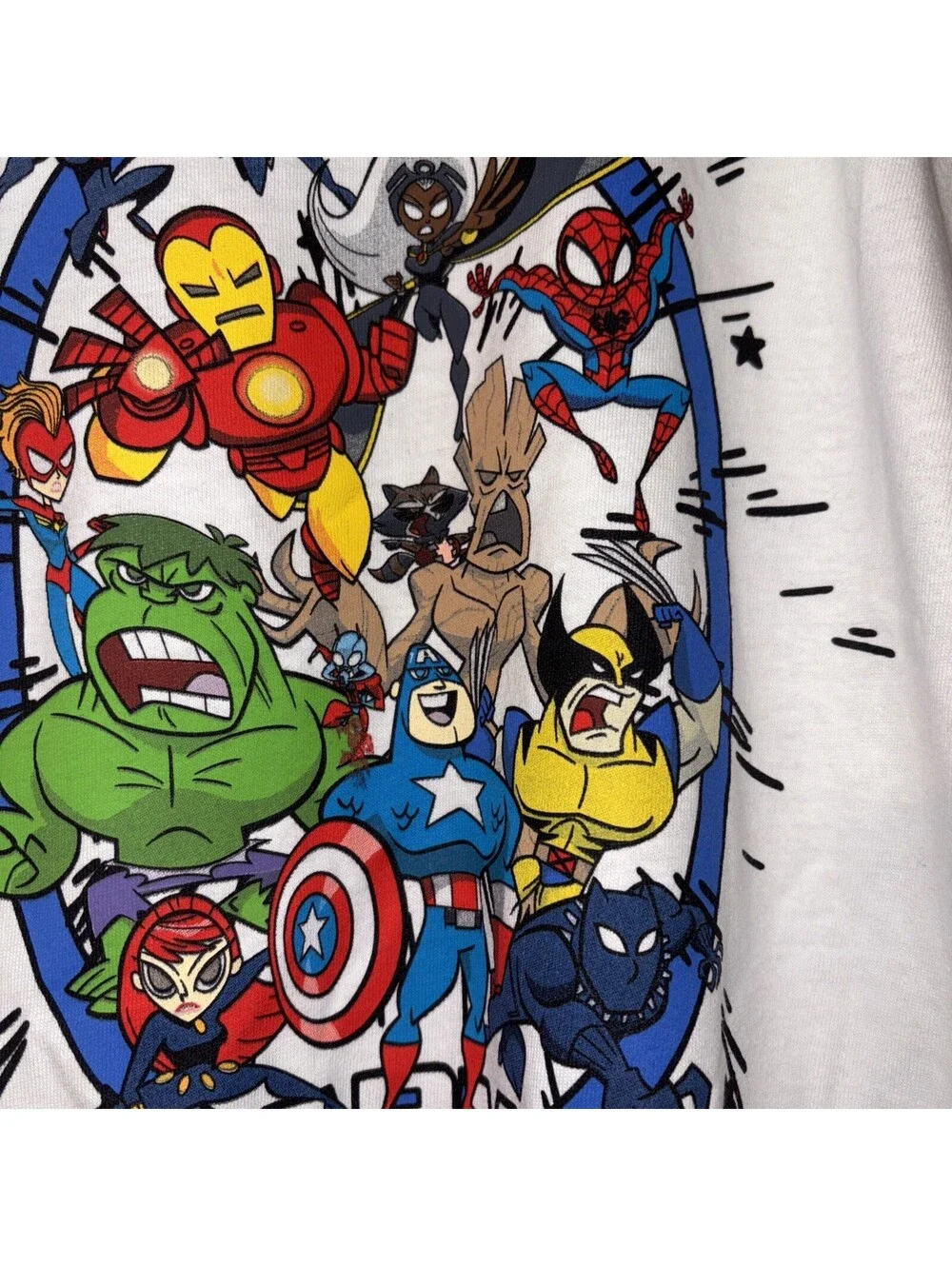DISNEY MARVEL COMICS SUPER HEROES Collage t-shirt SIZE MEDIUM-Unisex New